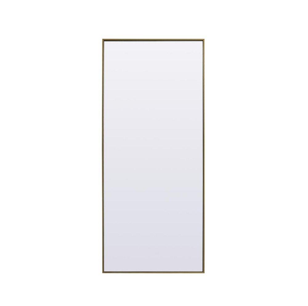METAL FRAME RECTANGLE FULL LENGTH MIRROR 30X72 BRASS 
