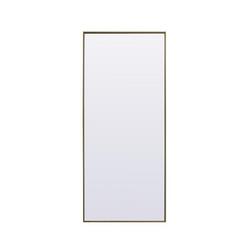 30 in. x 72 in. Rectangular Mirror in  Brass