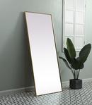 METAL FRAME RECTANGLE FULL LENGTH MIRROR 30X72 BRASS 