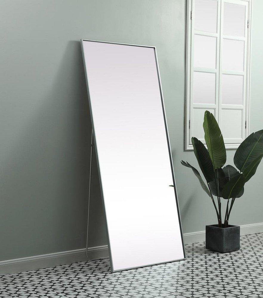 METAL FRAME RECTANGLE FULL LENGTH MIRROR 30X72 SILVER 
