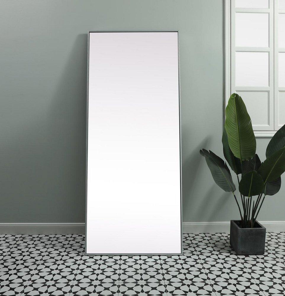 METAL FRAME RECTANGLE FULL LENGTH MIRROR 30X72 SILVER 