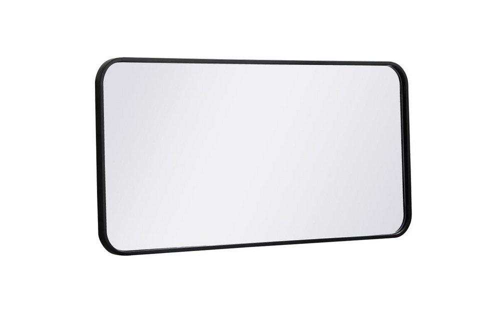 SOFT CORNER METAL RECTANGULAR MIRROR 18X36 BLACK 