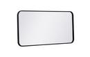 SOFT CORNER METAL RECTANGULAR MIRROR 18X36 BLACK 