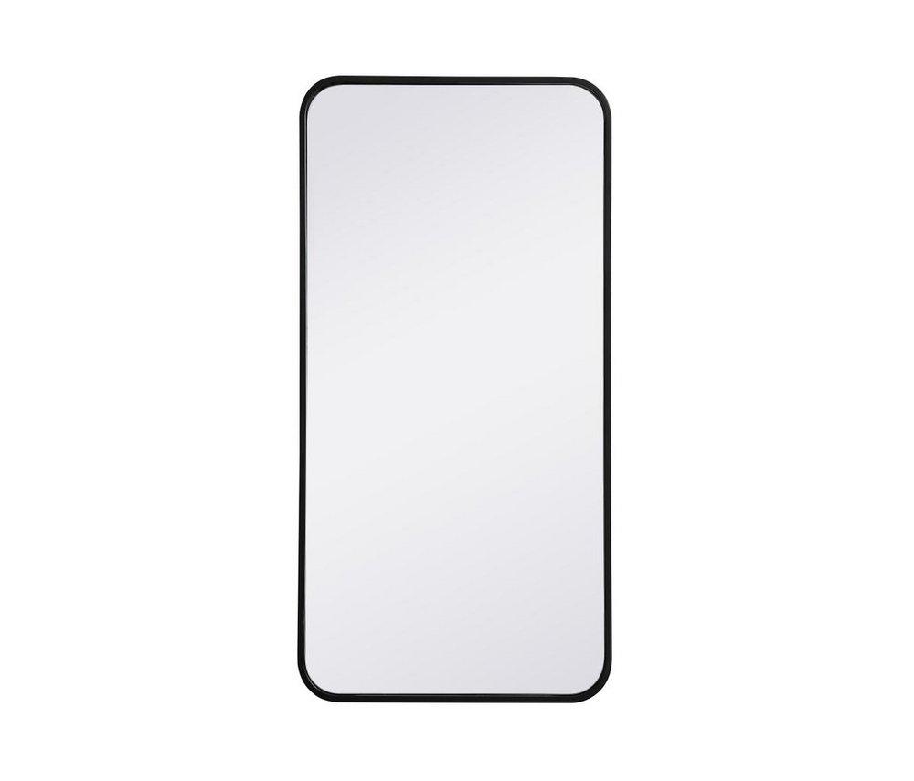 SOFT CORNER METAL RECTANGULAR MIRROR 18X36 BLACK 