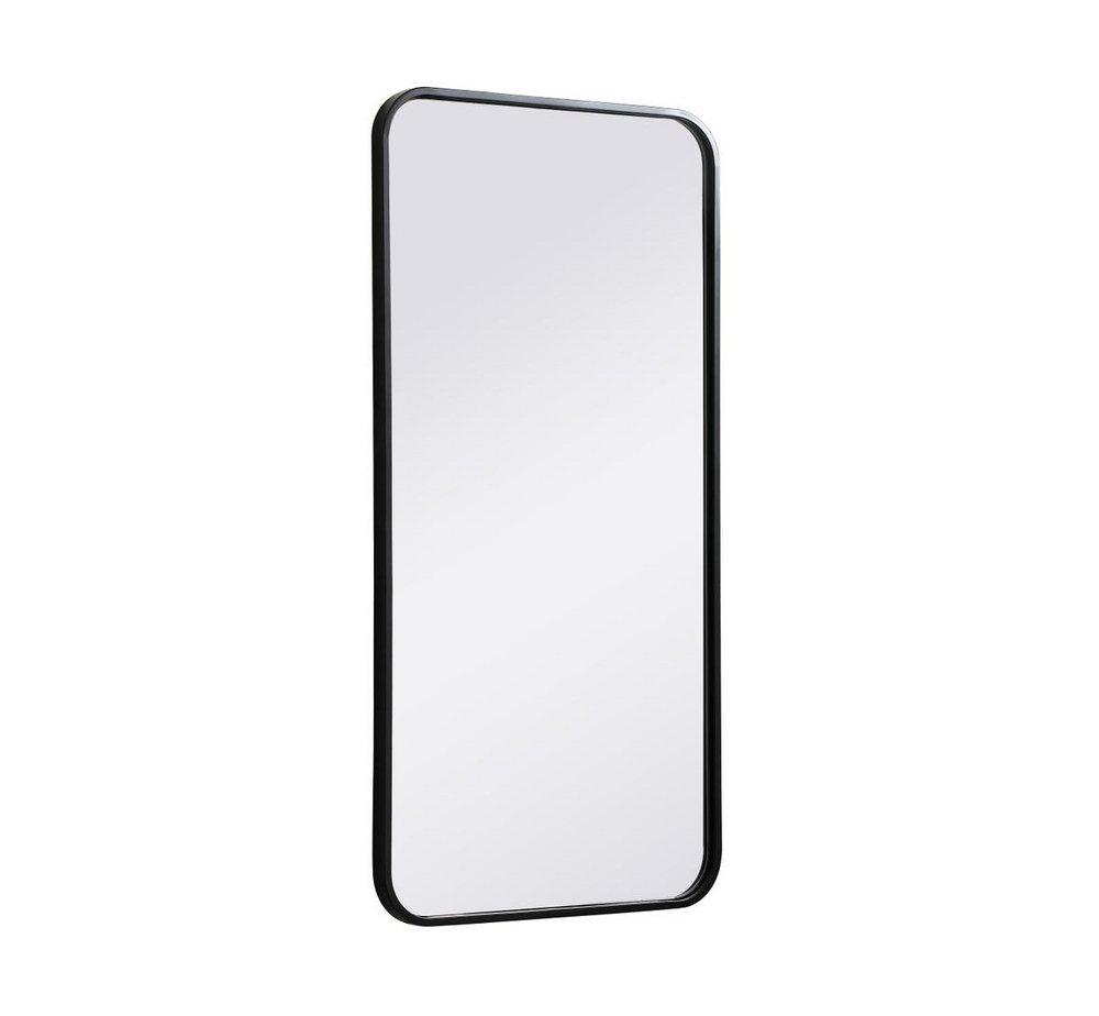 SOFT CORNER METAL RECTANGULAR MIRROR 18X36 BLACK 