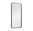 SOFT CORNER METAL RECTANGULAR MIRROR 18X36 BLACK 