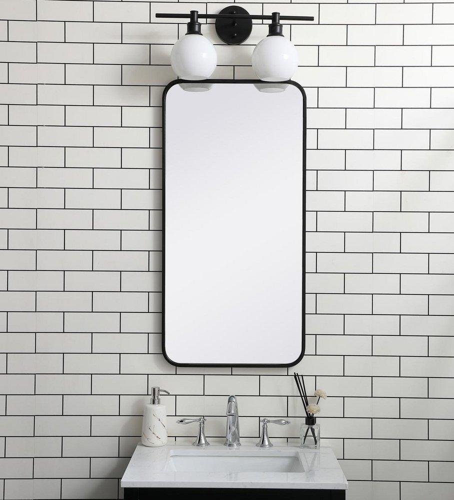 Elegant Lighting Black 18 x 1 in. Mirror Rectangular 