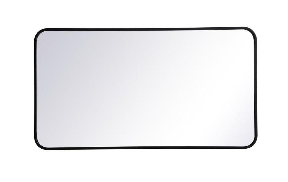 SOFT CORNER METAL RECTANGULAR MIRROR 22X40 BLACK 
