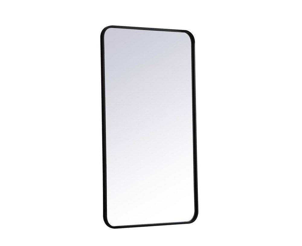 SOFT CORNER METAL RECTANGULAR MIRROR 22X40 BLACK 