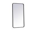 SOFT CORNER METAL RECTANGULAR MIRROR 22X40 BLACK 