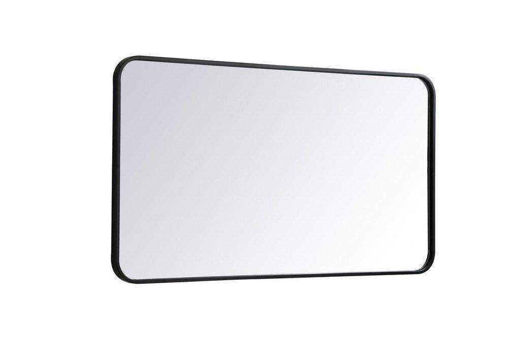 SOFT CORNER METAL RECTANGULAR MIRROR 22X40 BLACK 