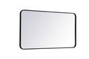 SOFT CORNER METAL RECTANGULAR MIRROR 22X40 BLACK 
