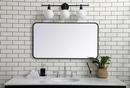 SOFT CORNER METAL RECTANGULAR MIRROR 22X40 BLACK 