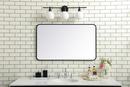 SOFT CORNER METAL RECTANGULAR MIRROR 24X40 BLACK 