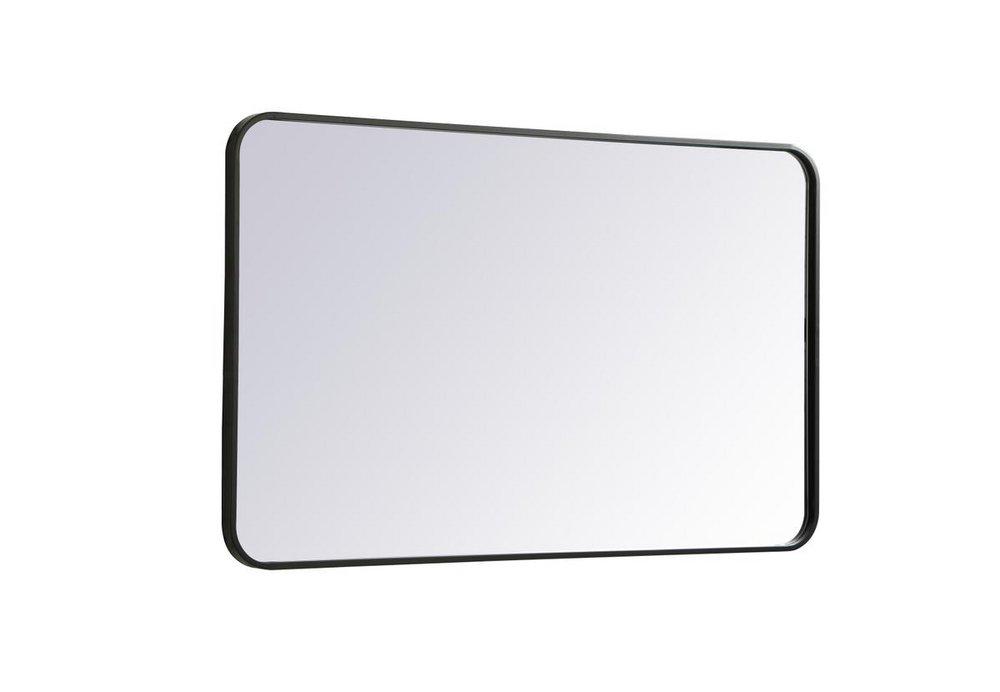 SOFT CORNER METAL RECTANGULAR MIRROR 24X40 BLACK 