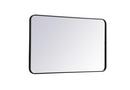 SOFT CORNER METAL RECTANGULAR MIRROR 24X40 BLACK 