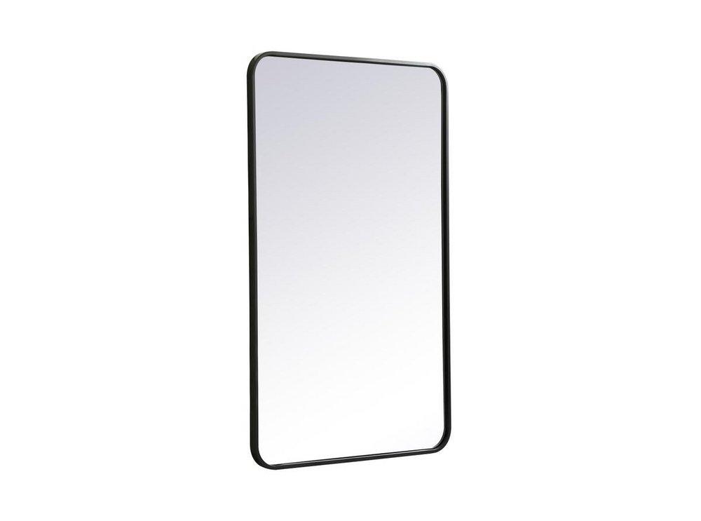 SOFT CORNER METAL RECTANGULAR MIRROR 24X40 BLACK 