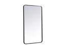 SOFT CORNER METAL RECTANGULAR MIRROR 24X40 BLACK 