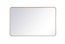 SOFT CORNER METAL RECTANGULAR MIRROR 30X48 BRASS 
