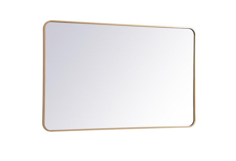 SOFT CORNER METAL RECTANGULAR MIRROR 30X48 BRASS 