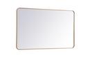 SOFT CORNER METAL RECTANGULAR MIRROR 30X48 BRASS 