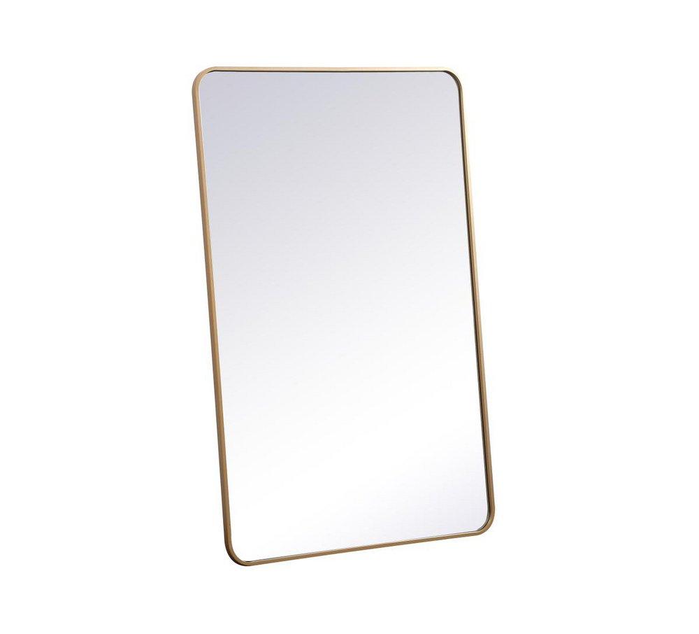 SOFT CORNER METAL RECTANGULAR MIRROR 30X48 BRASS 