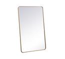 SOFT CORNER METAL RECTANGULAR MIRROR 30X48 BRASS 