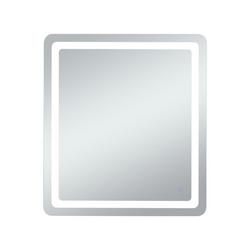 36 x 40 in. Flat Edge Rectangular Lighted Mirror in Glossy White