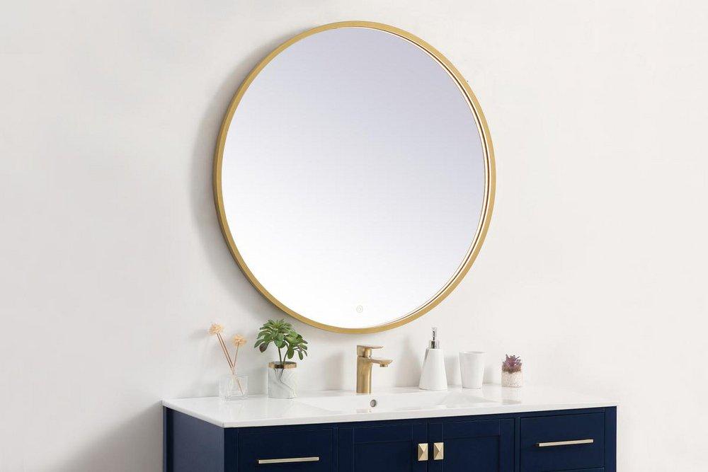36 LED MIRROR W/ ADJUSTABLE COLOR TEMPERATURE 3000K/4200K/6400K BRASS 