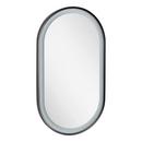 18 in. Oval Lighted Mirror in Matte Black Powder Coat 