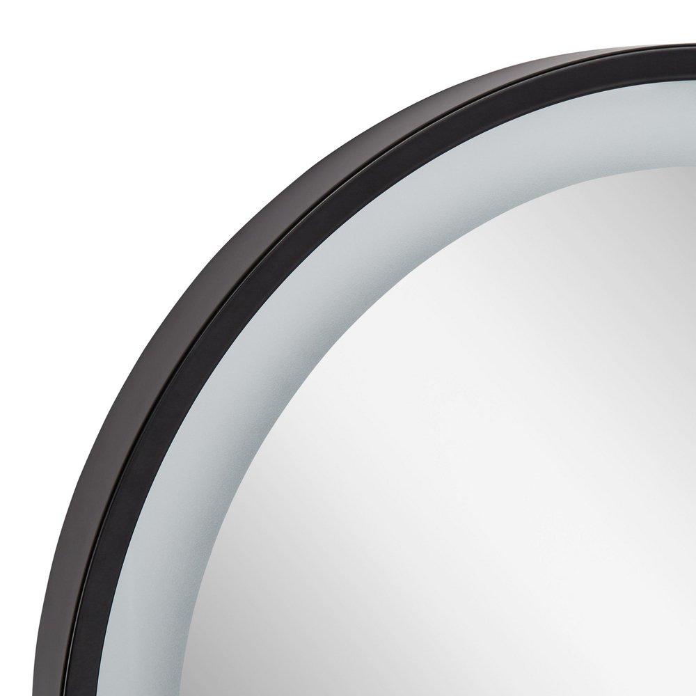 18 in. Oval Lighted Mirror in Matte Black Powder Coat 