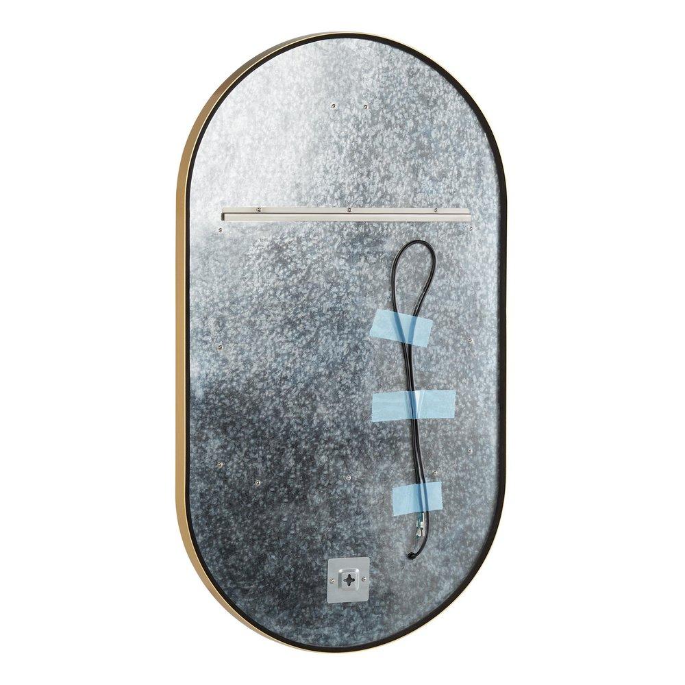 24 OVAL LIGHTED MIR - SATIN GOLD 