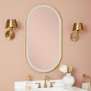 24 in. Oval Lighted Mirror in Satin Gold 