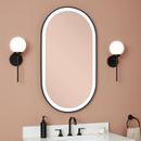 24 in. Oval Lighted Mirror in Matte Black Powder Coat