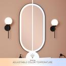 24 in. Oval Lighted Mirror in Matte Black Powder Coat 