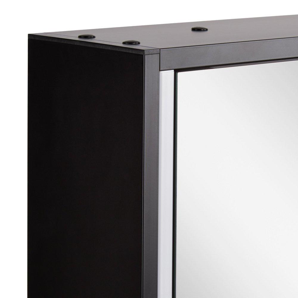 Lighted Medicine Cabinet in Matte Black Powder Coat 