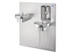 Wall Mount Bi-Level Indoor Water Cooler in Brushed Stainless Steel with Electric Bottle Filling Station