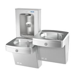 Wall Mount Bi-Level Indoor Water Cooler in Stainless Steel with Electric Bottle Filling Station