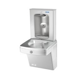 Wall Mount Bi-Level Indoor Water Cooler in Stainless Steel with Electric Bottle Filling Station