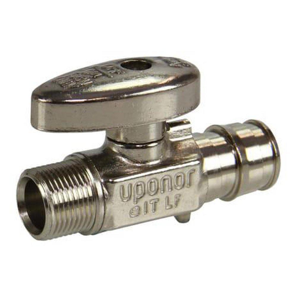 PROPEX LF BRASS STRAIGHT STOP VALVE, 1/2" PEX X 3/8" OD COMP. 