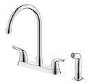 Two Handle Kitchen Faucet with Side Spray in Polished Chrome