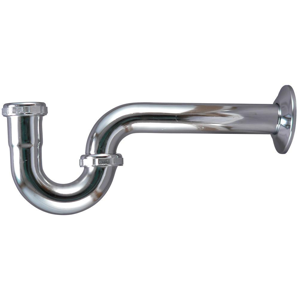 Chrome Plated 1-1/4 17 Gauge Polished Chrome P Trap Less Cleanout 