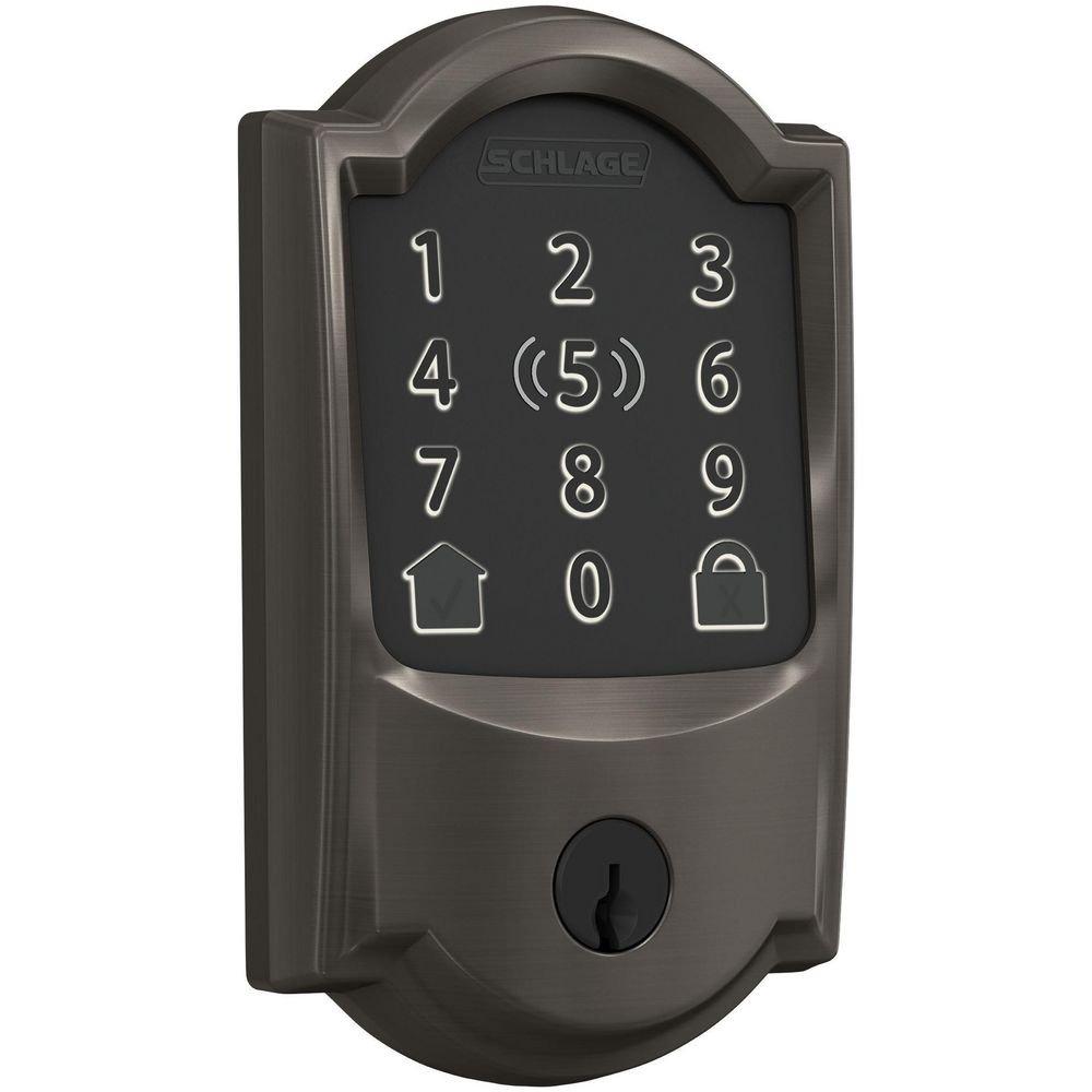 Smart Wifi Deadbolt with Keypad in Black Stainless 