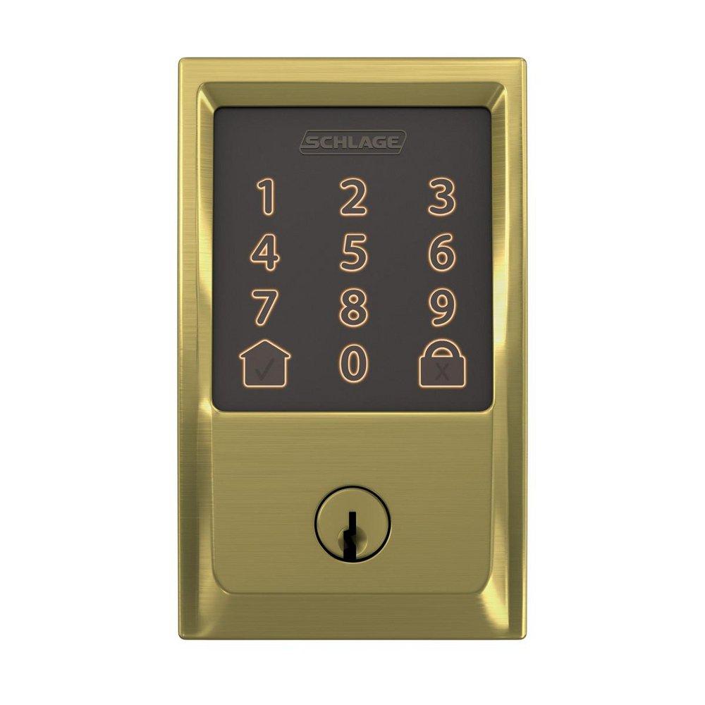 Smart Wifi Deadbolt with Keypad in Satin Brass 