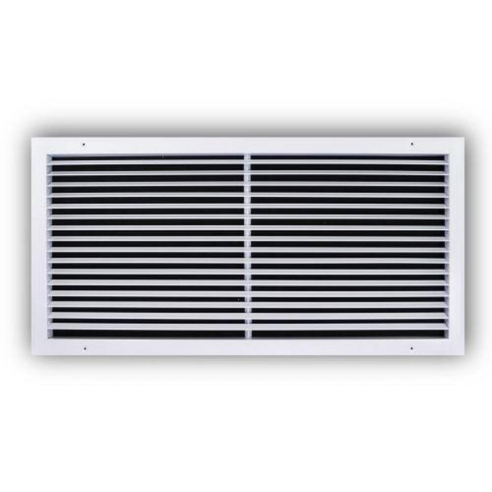 30X14 3/4 FIXED BAR 30 DEGREE BLADE PITCH ALUMINUM CEILING/SIDEWALL WHITE GRILLE 