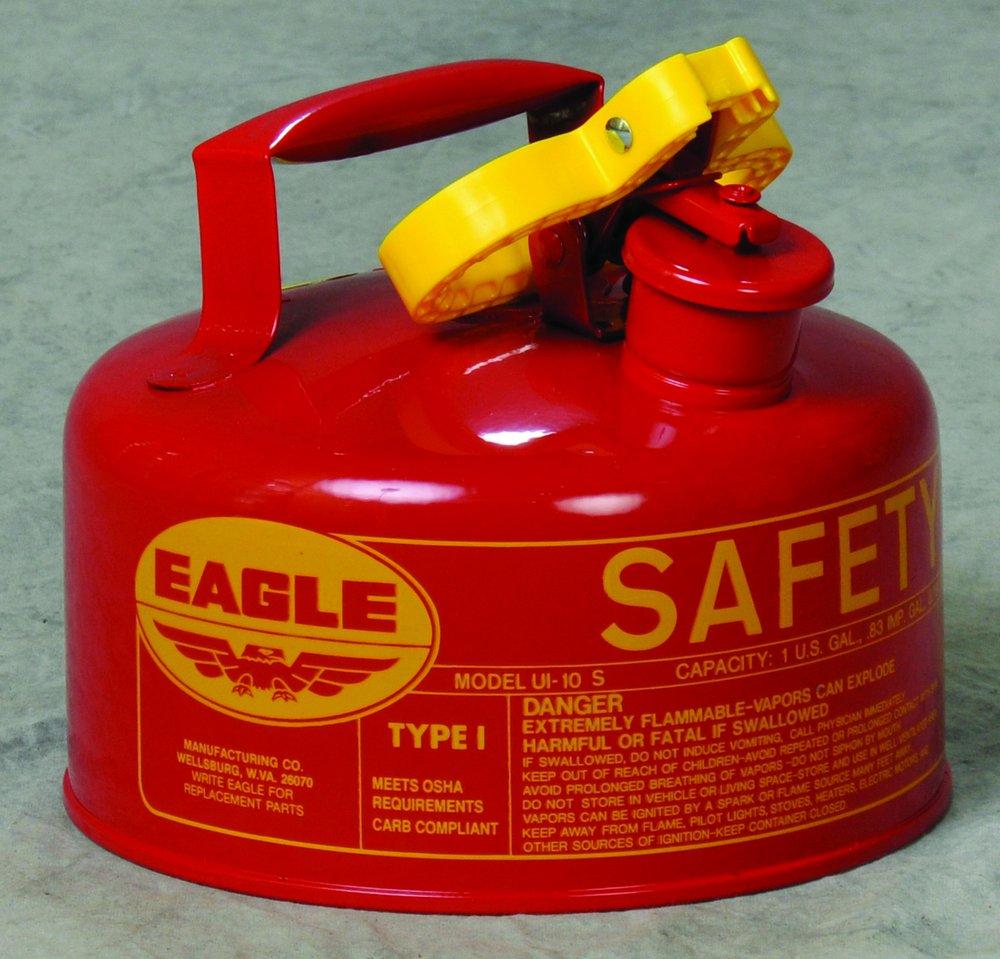 Eagle Red Gasoline Safety Can with Funnel in Red 