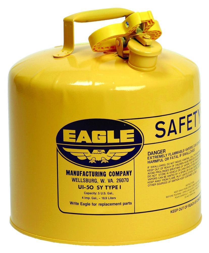 Eagle Yellow Type I Metal Safety Gas Can in Yellow 