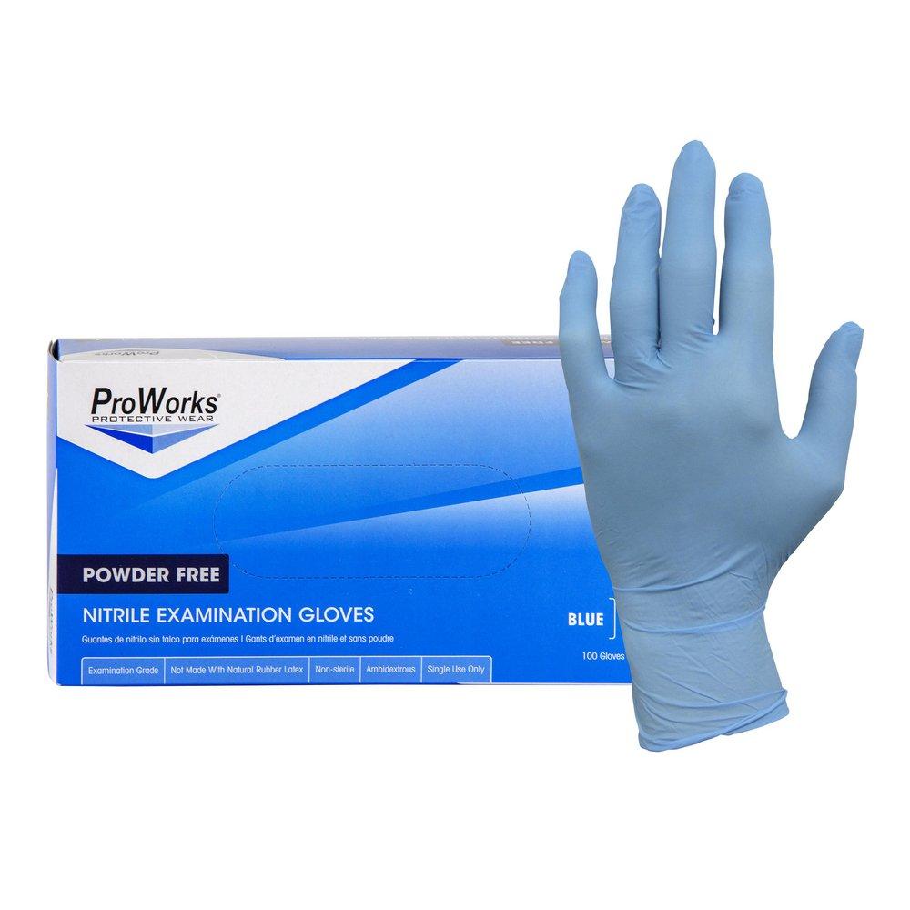 HOSPECO Blue Nitrile Powder Free Exam Glove in Blue (Case of 10) 