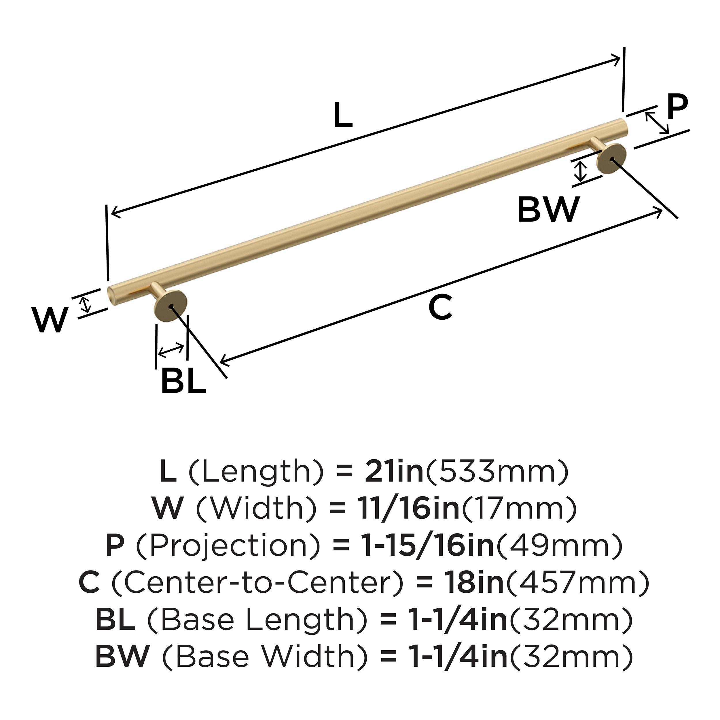Amerock Champagne Bronze 18 in. Center-to-Center Appliance Pull 