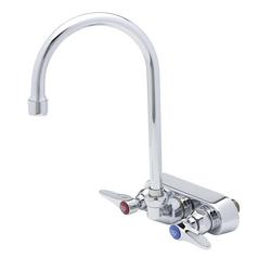 Two Handle Wall Mount Faucet in Chrome Plated
